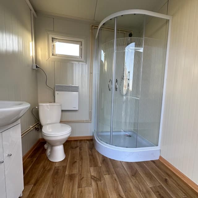 Contenedor sanitario doble con tanque de aguas residuales (contenedor séptico)