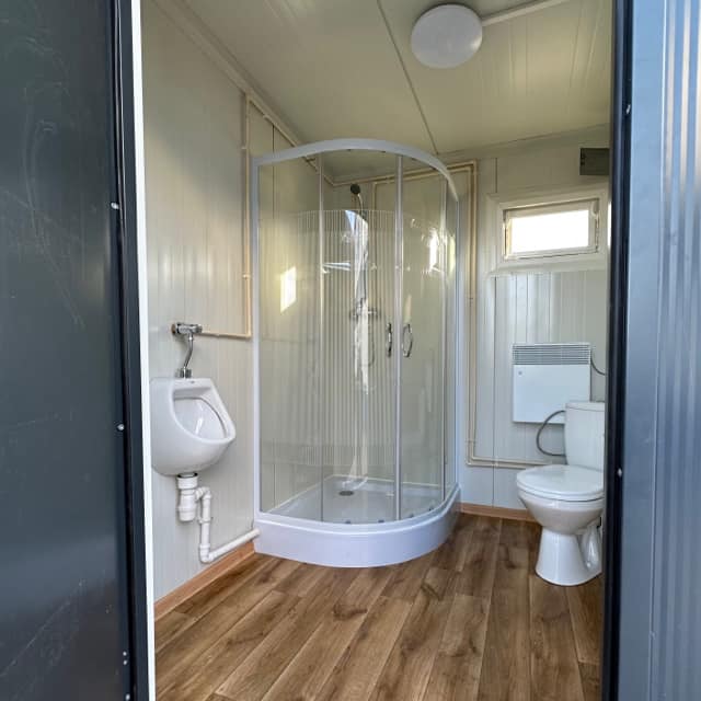 Contenedor sanitario doble con tanque de aguas residuales (contenedor séptico)