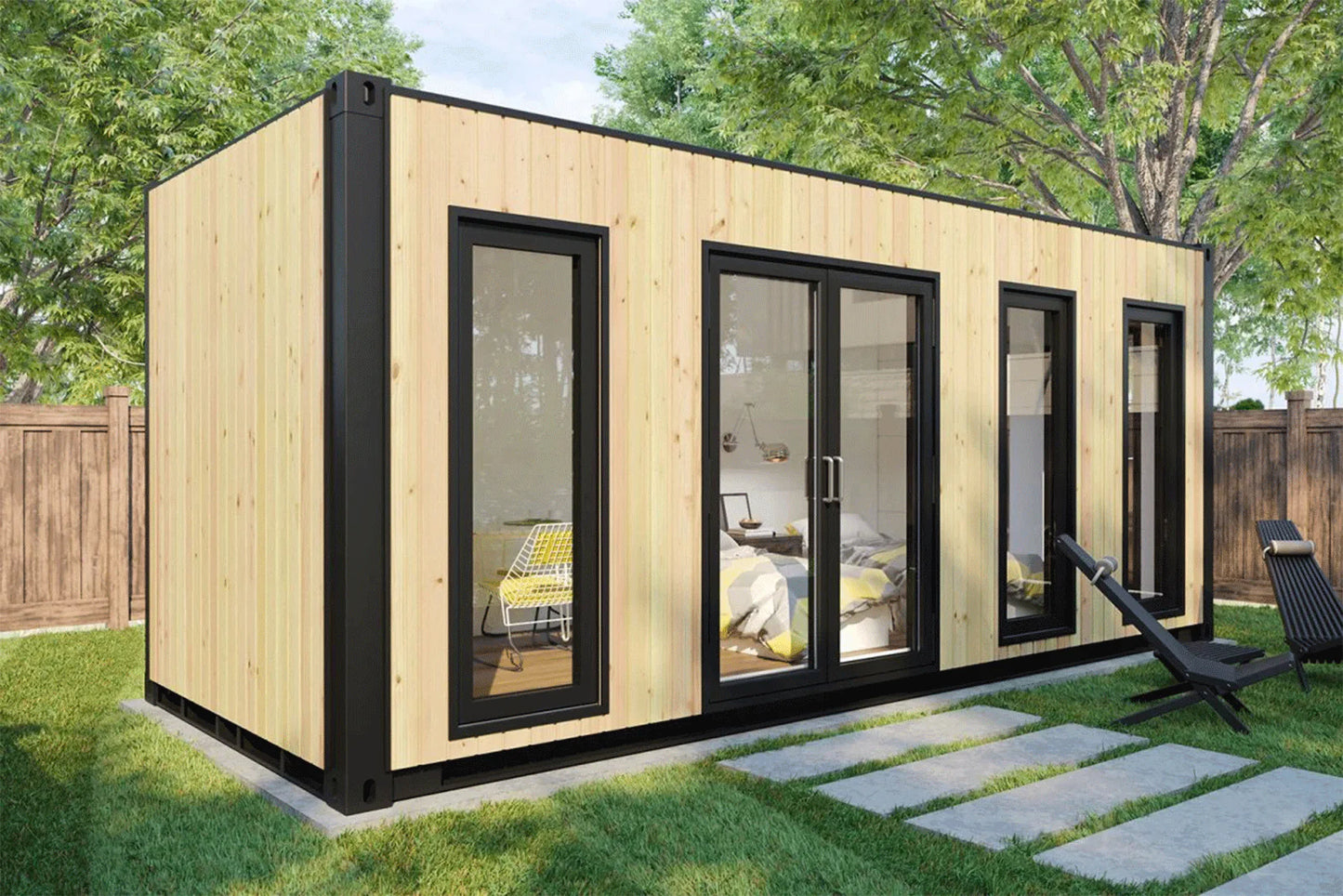 V4″ 6x2m contenedor caseta de jardín