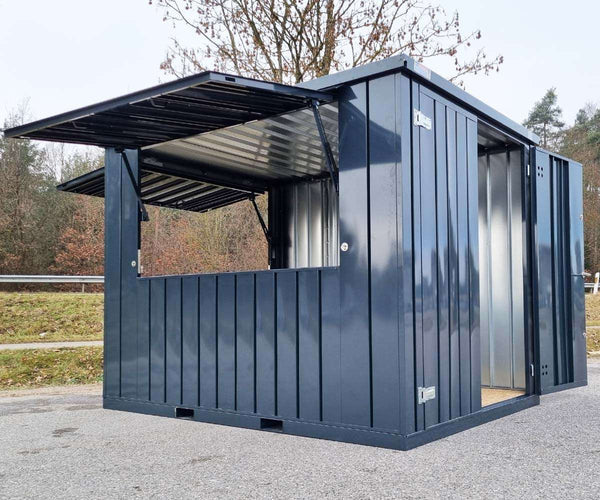 Contenedor de venta de 4m con 2 trampillas de venta