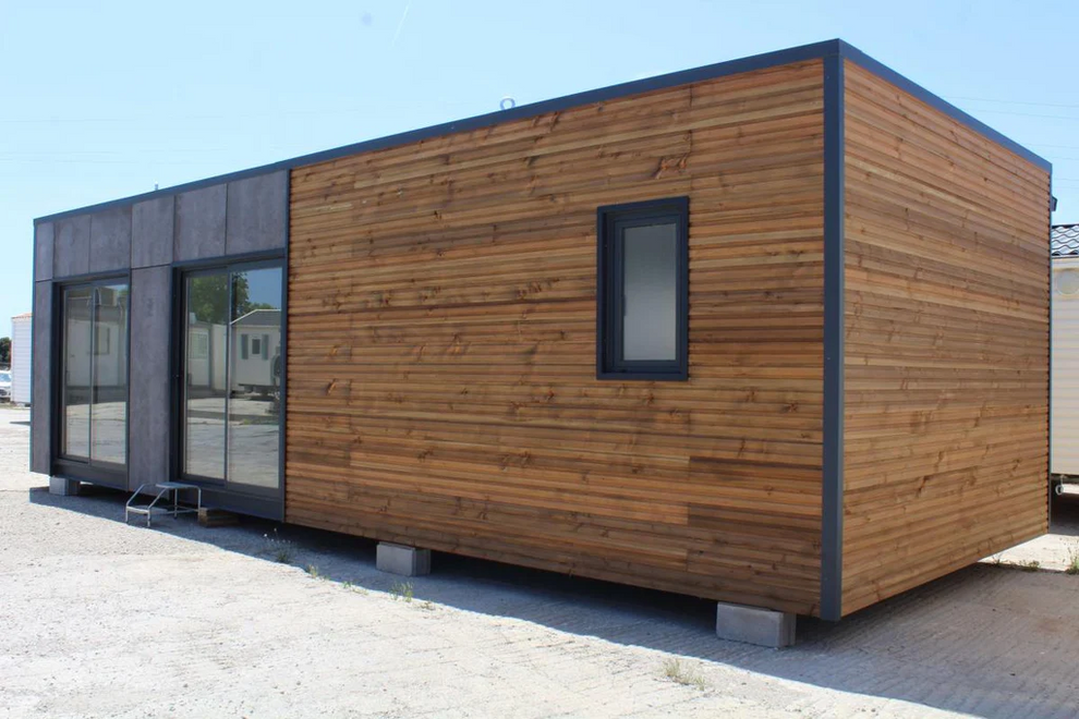 Módulo KVIP diáfano forrado madera y viroc B955