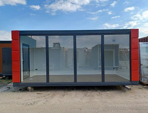 CONTENEDOR DE OFICINA OPEN SPACE 3×6 CON VITRINAS