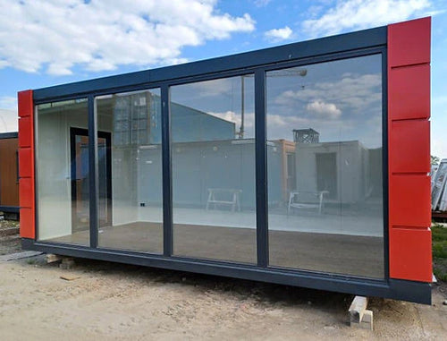 CONTENEDOR DE OFICINA OPEN SPACE 3×6 CON VITRINAS