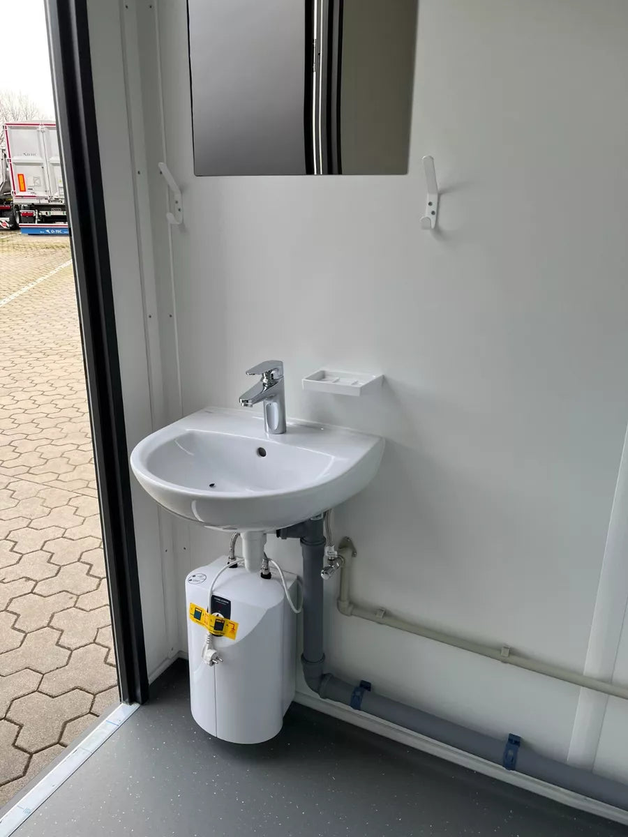 Contenedor sanitario de 20 pies D / H / compartimento para silla de ruedas
